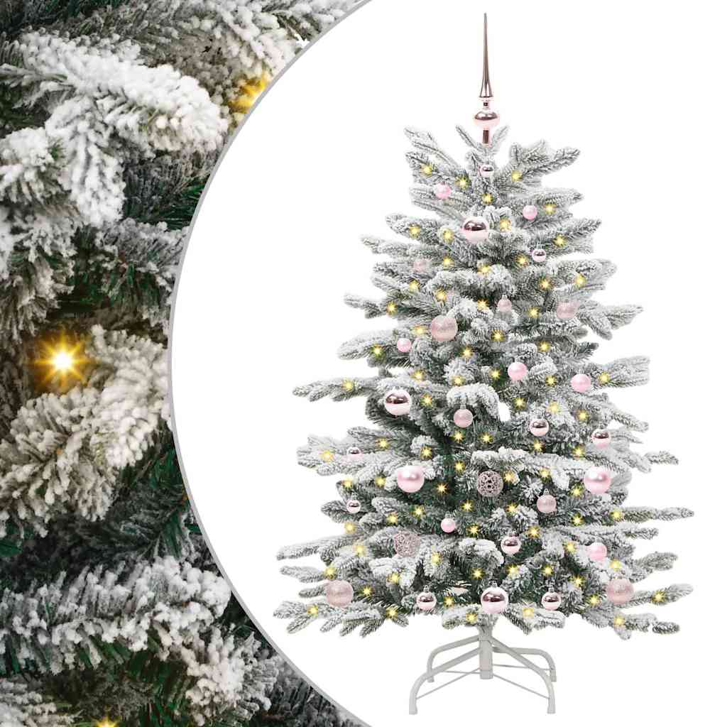 Artificial Hinged Christmas Tree White 120 cm PE and PVC