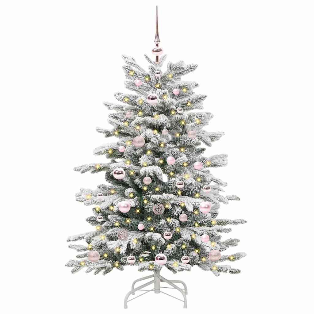 Artificial Hinged Christmas Tree White 120 cm PE and PVC