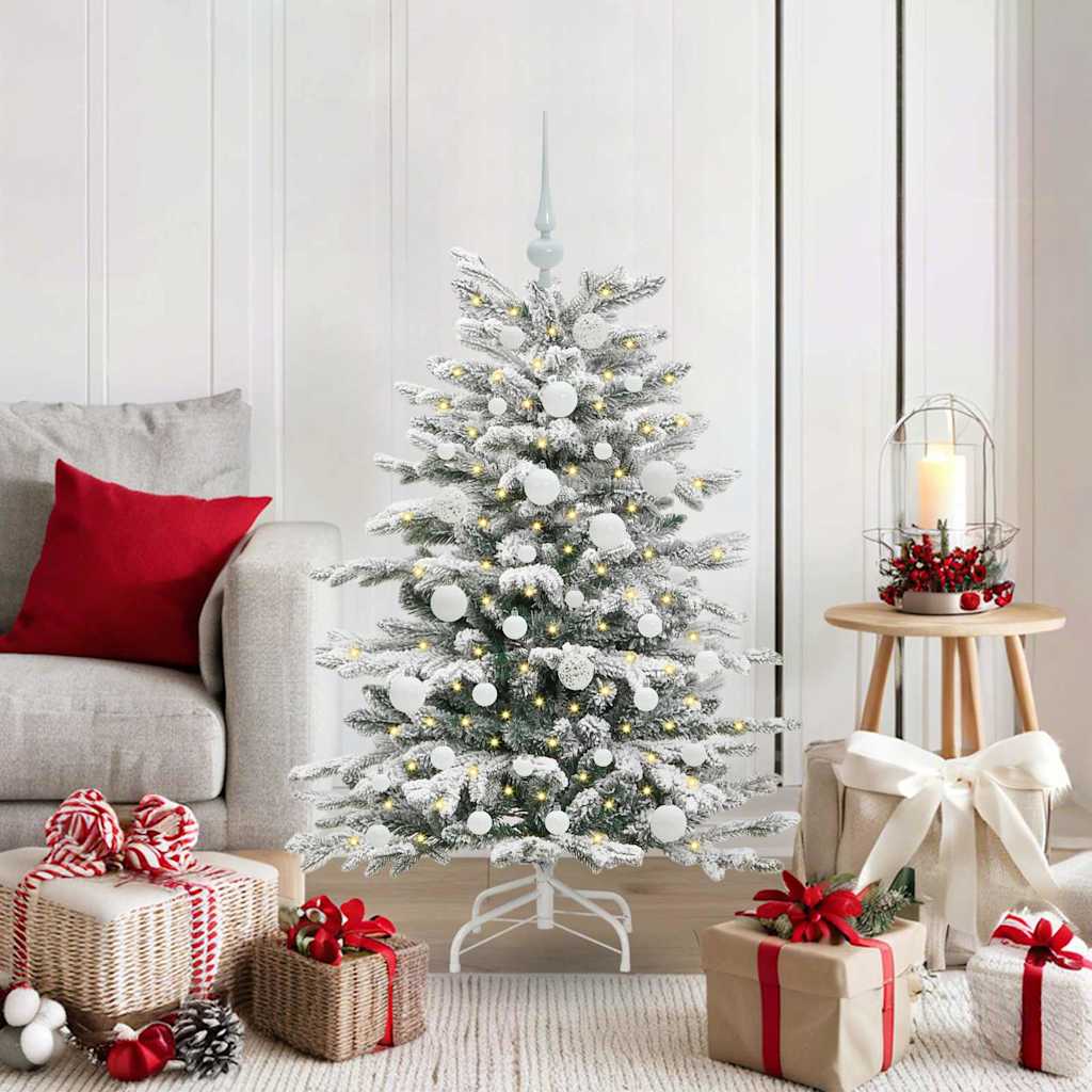 Artificial Hinged Christmas Tree White 120 cm PE and PVC