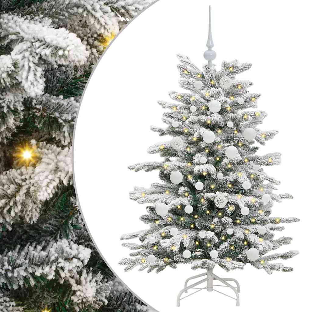 Artificial Hinged Christmas Tree White 120 cm PE and PVC