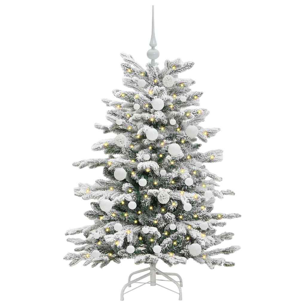 Artificial Hinged Christmas Tree White 120 cm PE and PVC