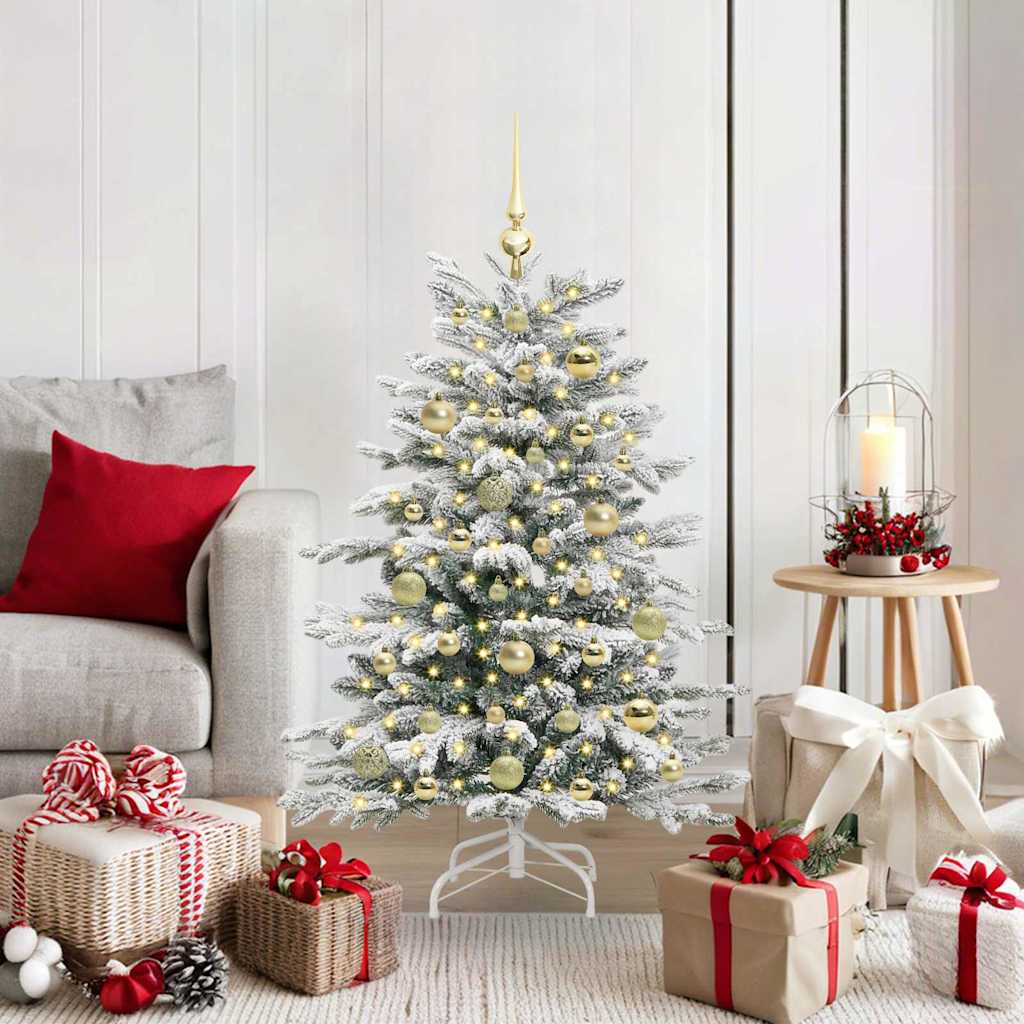Artificial Hinged Christmas Tree White 120 cm PE and PVC