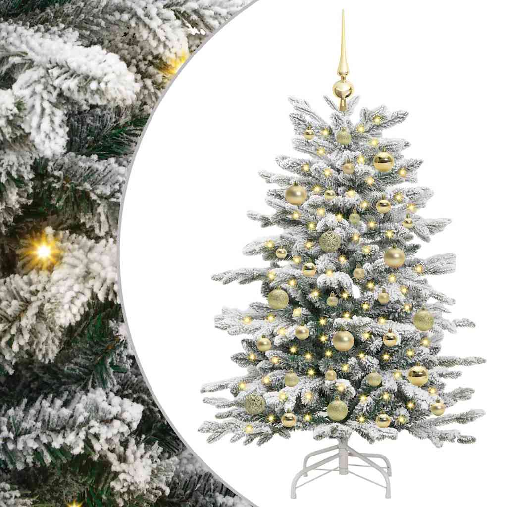 Artificial Hinged Christmas Tree White 120 cm PE and PVC