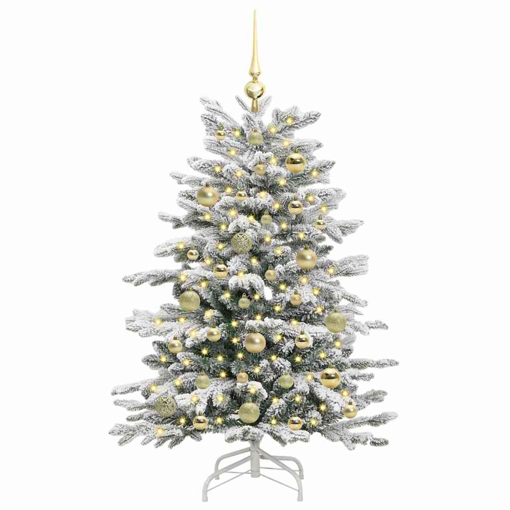Artificial Hinged Christmas Tree White 120 cm PE and PVC