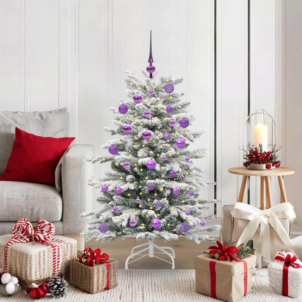 Artificial Hinged Christmas Tree White 120 cm PE and PVC