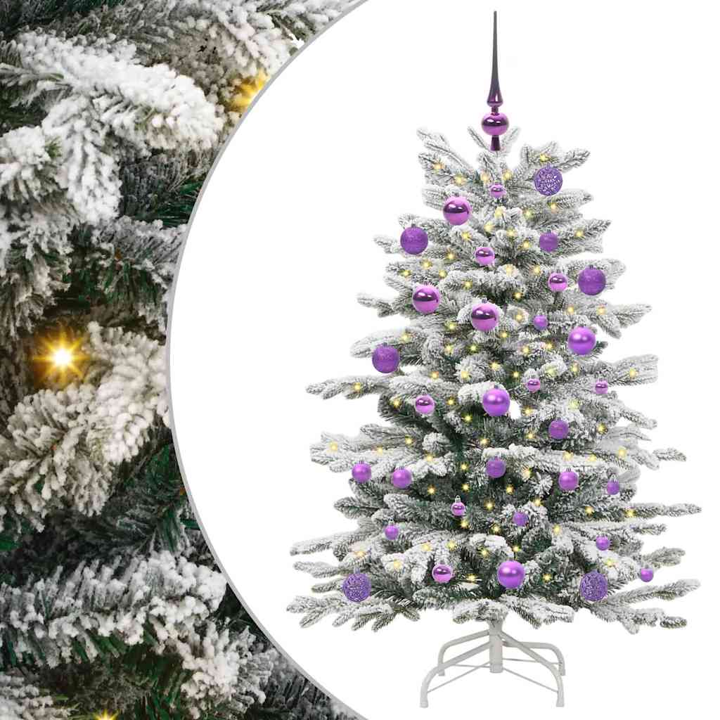 Artificial Hinged Christmas Tree White 120 cm PE and PVC