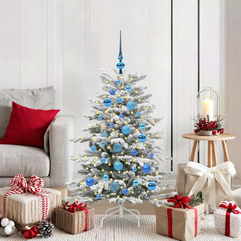 Artificial Hinged Christmas Tree White 120 cm PE and PVC