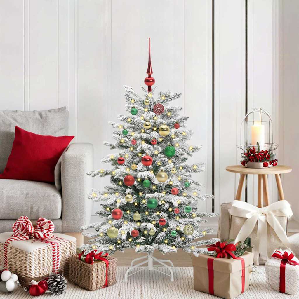 Artificial Hinged Christmas Tree White 120 cm PE and PVC