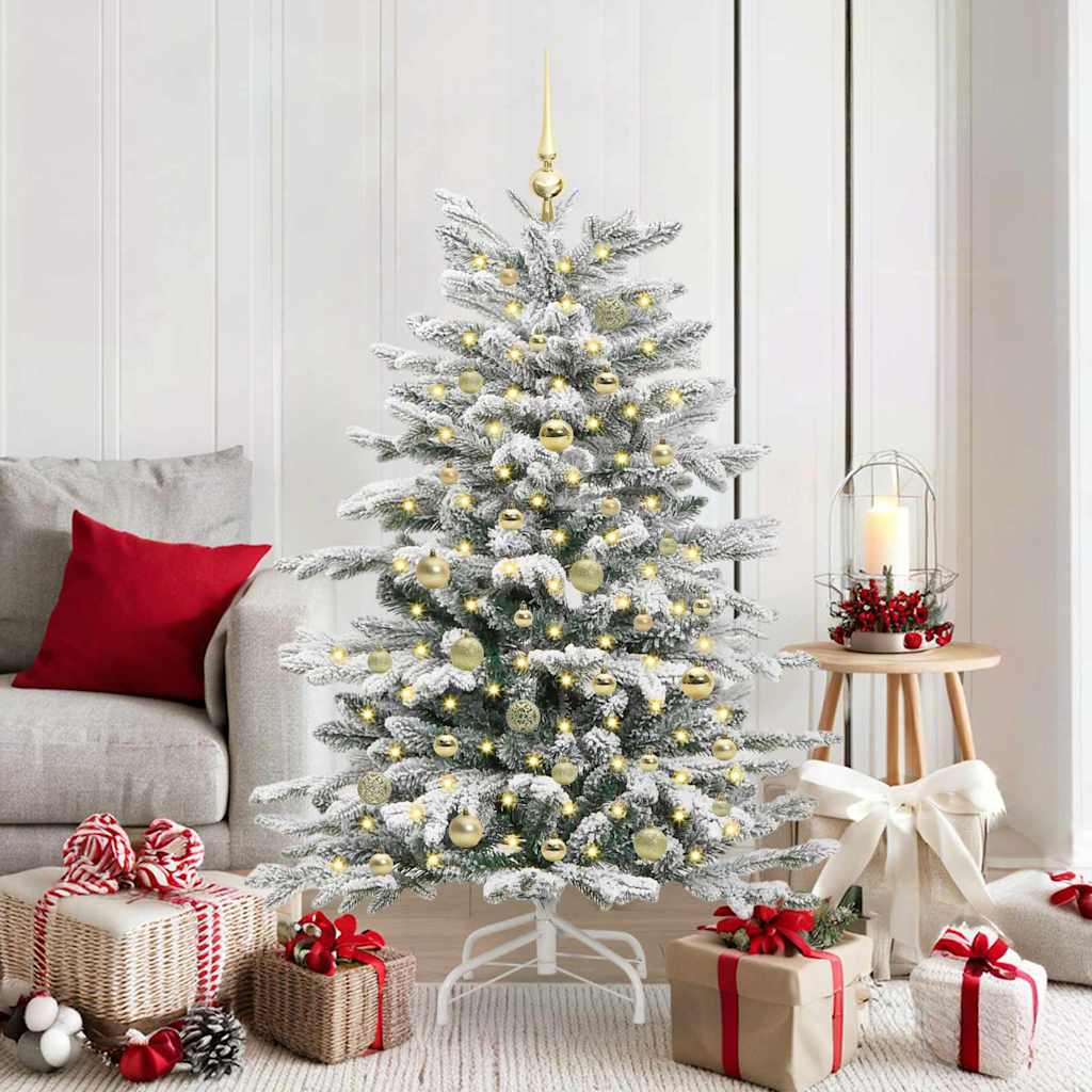 Artificial Hinged Christmas Tree White 150 cm PE and PVC