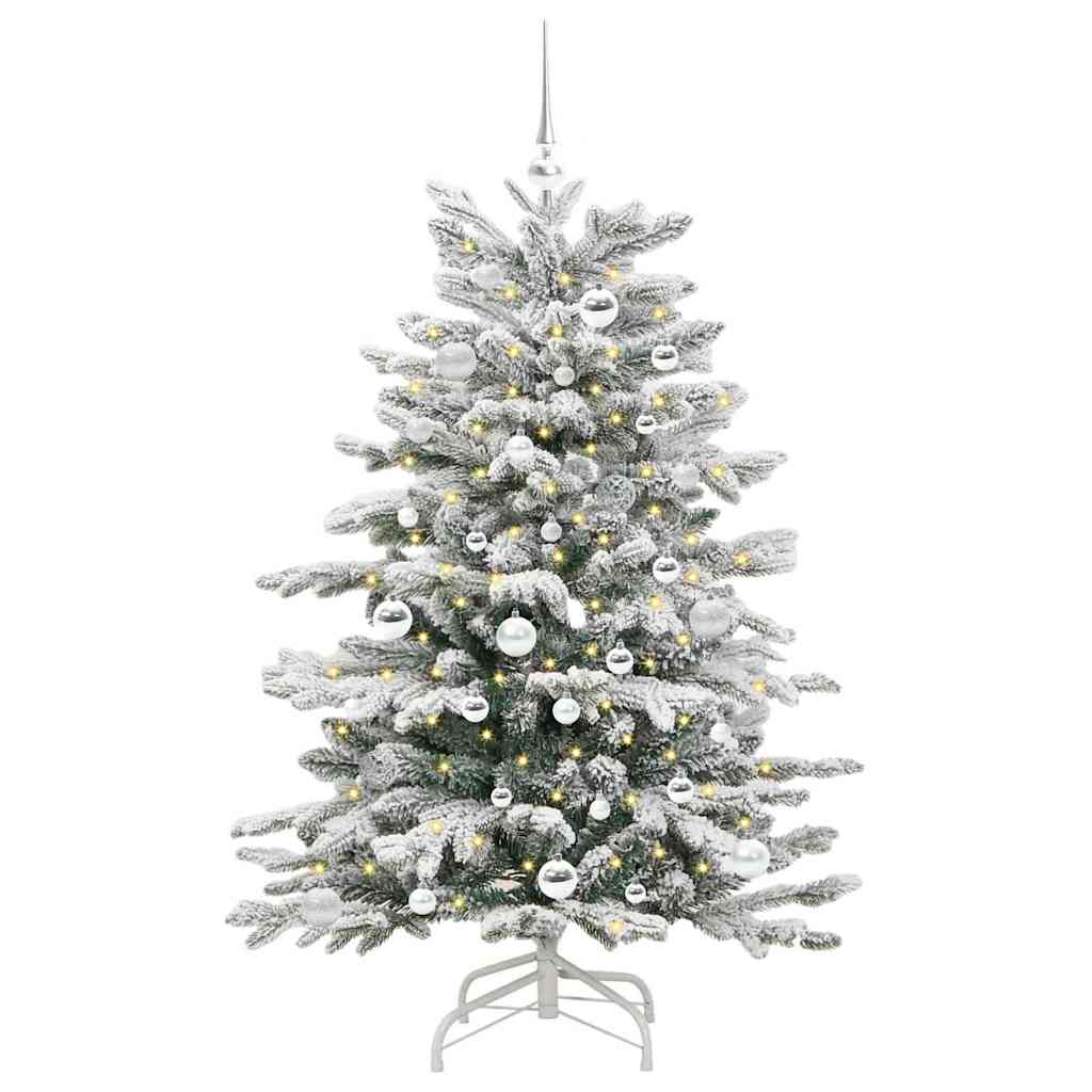 Artificial Hinged Christmas Tree White 150 cm PE and PVC