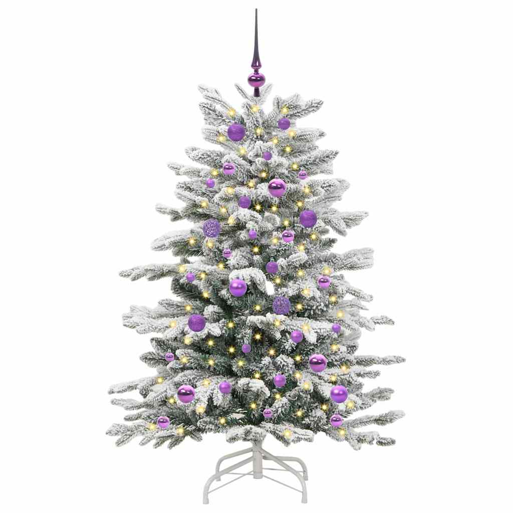 Artificial Hinged Christmas Tree White 150 cm PE and PVC