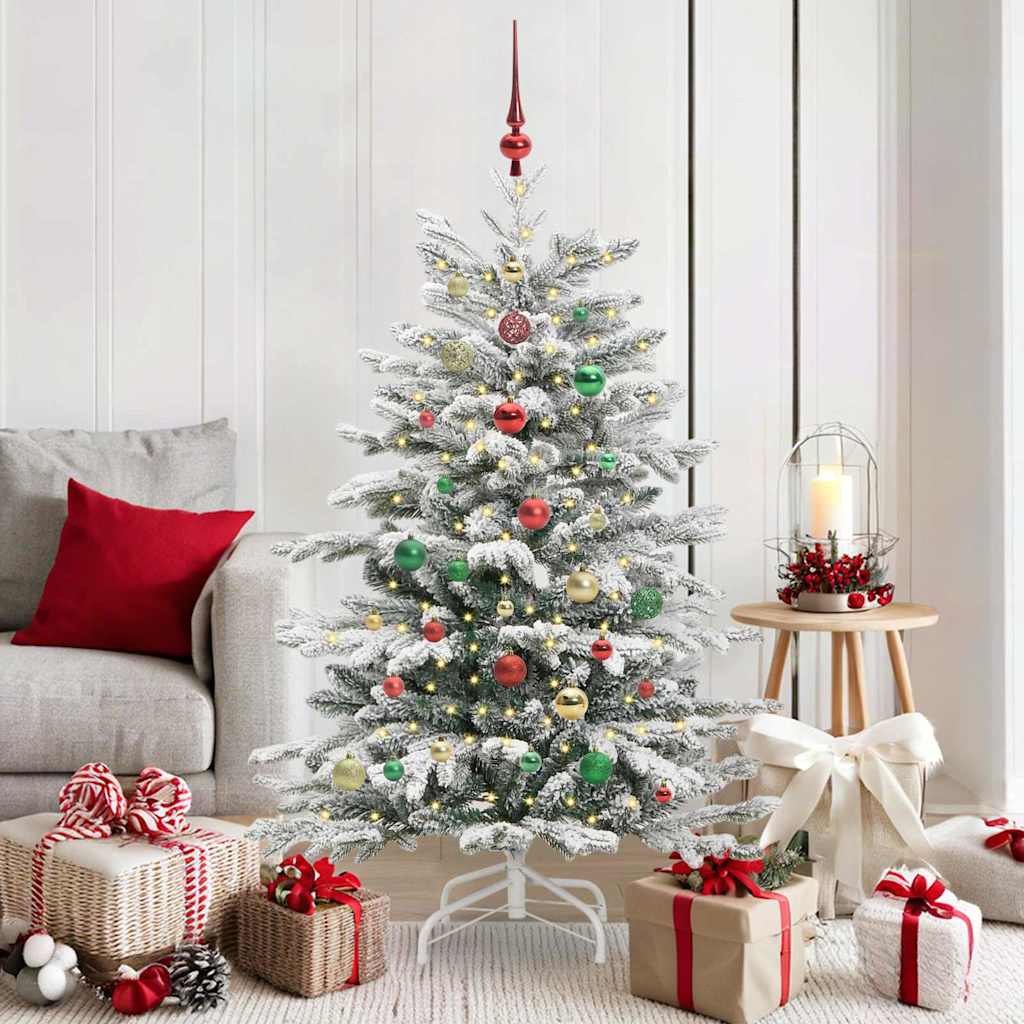 Artificial Hinged Christmas Tree White 150 cm PE and PVC