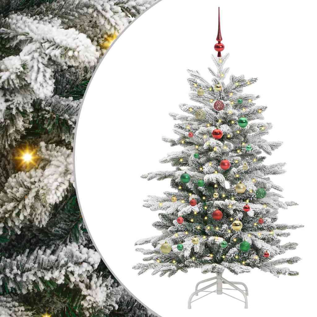 Artificial Hinged Christmas Tree White 150 cm PE and PVC