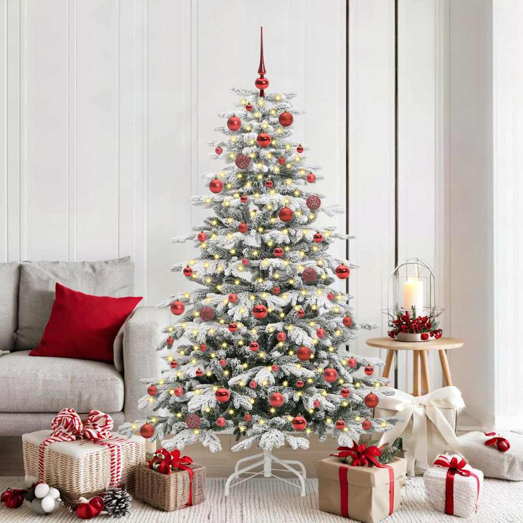 Artificial Hinged Christmas Tree White 180 cm PE and PVC