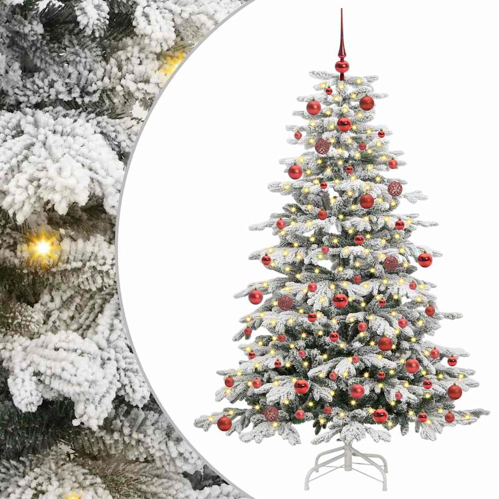 Artificial Hinged Christmas Tree White 180 cm PE and PVC