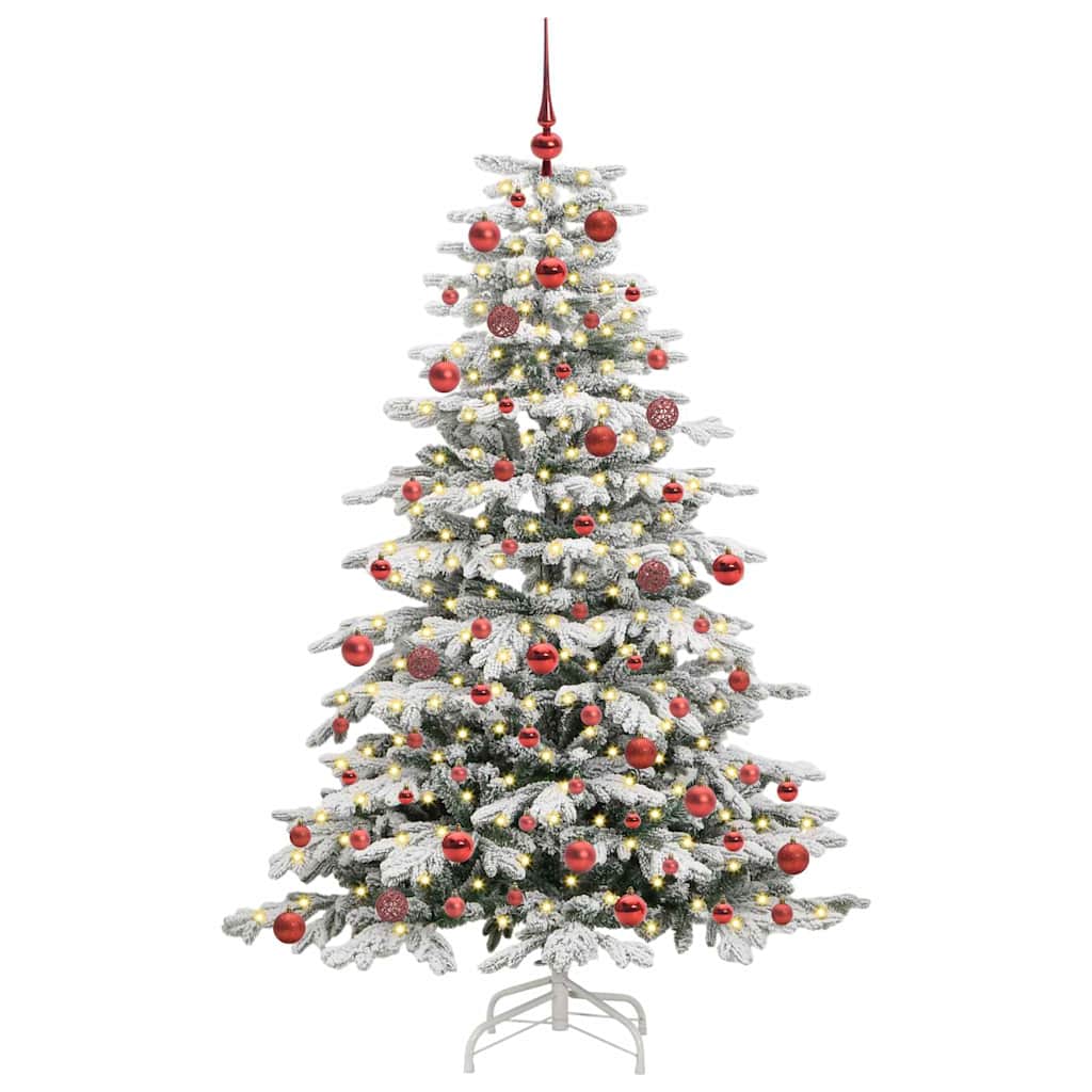 Artificial Hinged Christmas Tree White 180 cm PE and PVC