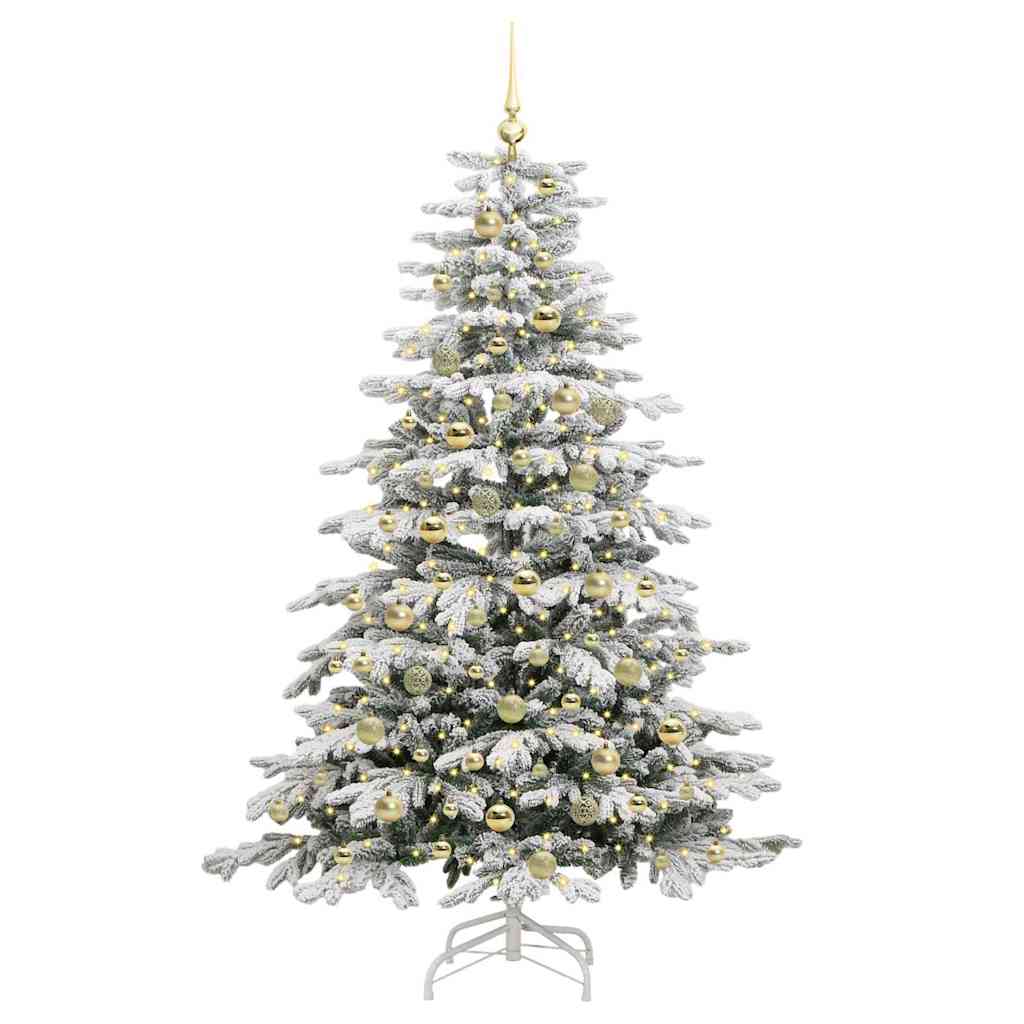 Artificial Hinged Christmas Tree White 180 cm PE and PVC