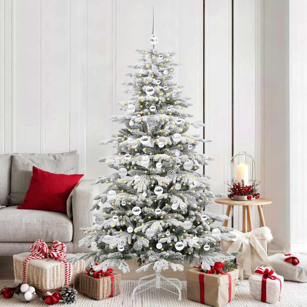 Artificial Hinged Christmas Tree White 180 cm PE and PVC