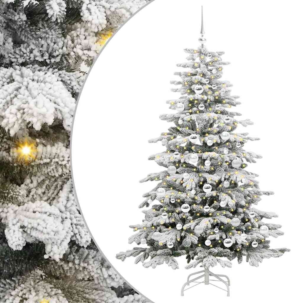 Artificial Hinged Christmas Tree White 180 cm PE and PVC