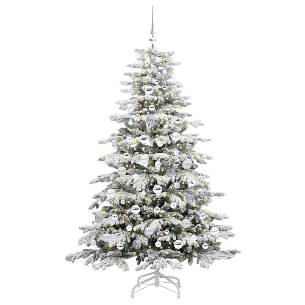 Artificial Hinged Christmas Tree White 180 cm PE and PVC