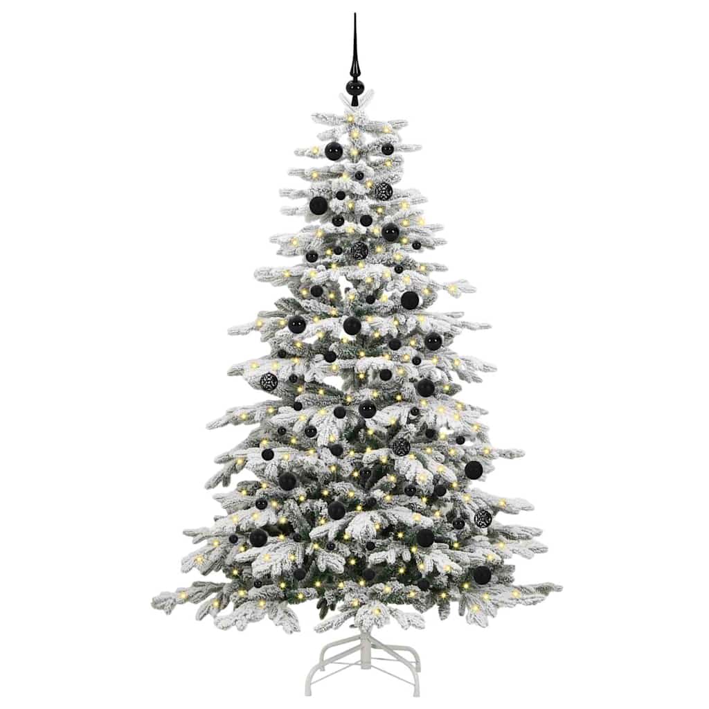 Artificial Hinged Christmas Tree White 210 cm PE and PVC