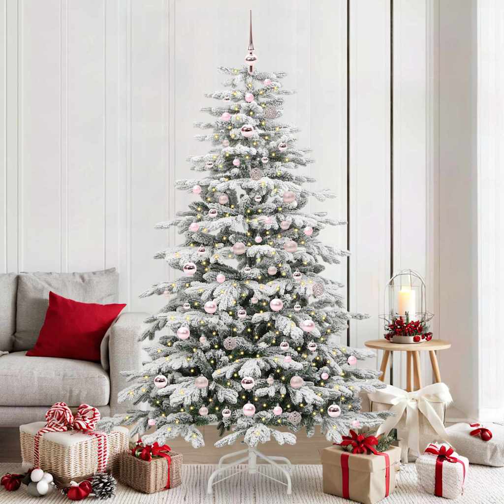 Artificial Hinged Christmas Tree White 210 cm PE and PVC