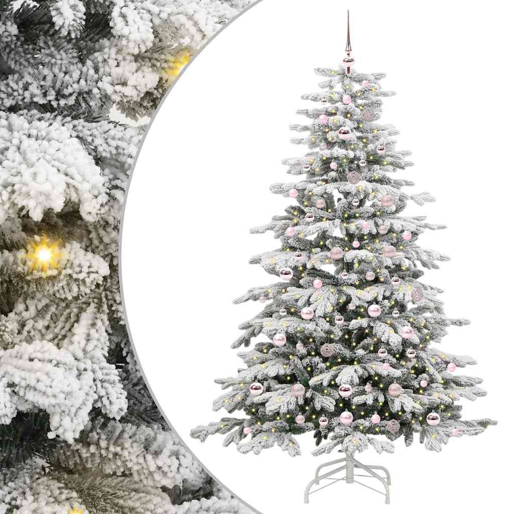 Artificial Hinged Christmas Tree White 210 cm PE and PVC