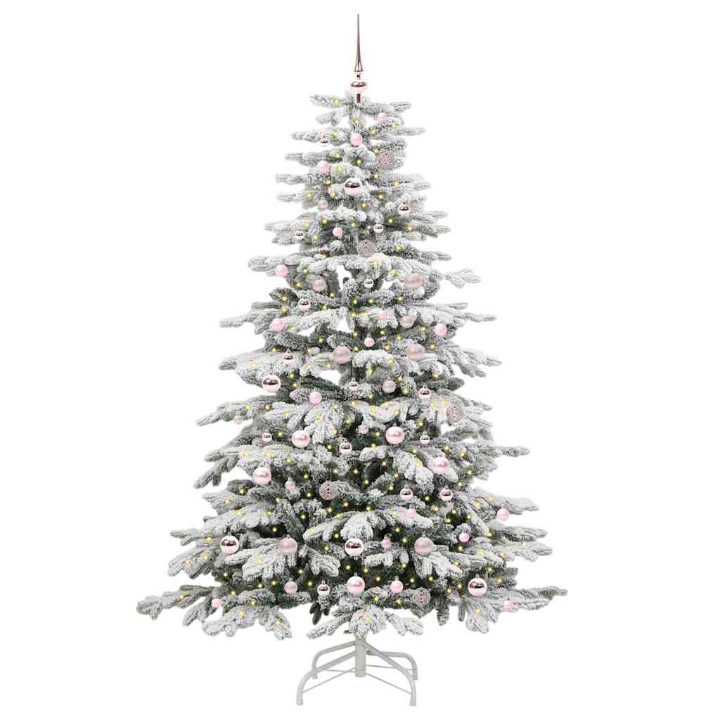 Artificial Hinged Christmas Tree White 210 cm PE and PVC