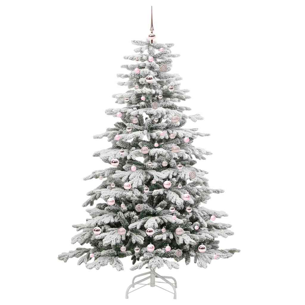 Artificial Hinged Christmas Tree White 210 cm PE and PVC