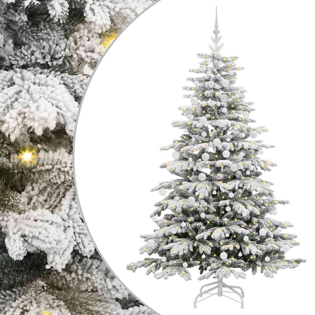 Artificial Hinged Christmas Tree White 210 cm PE and PVC