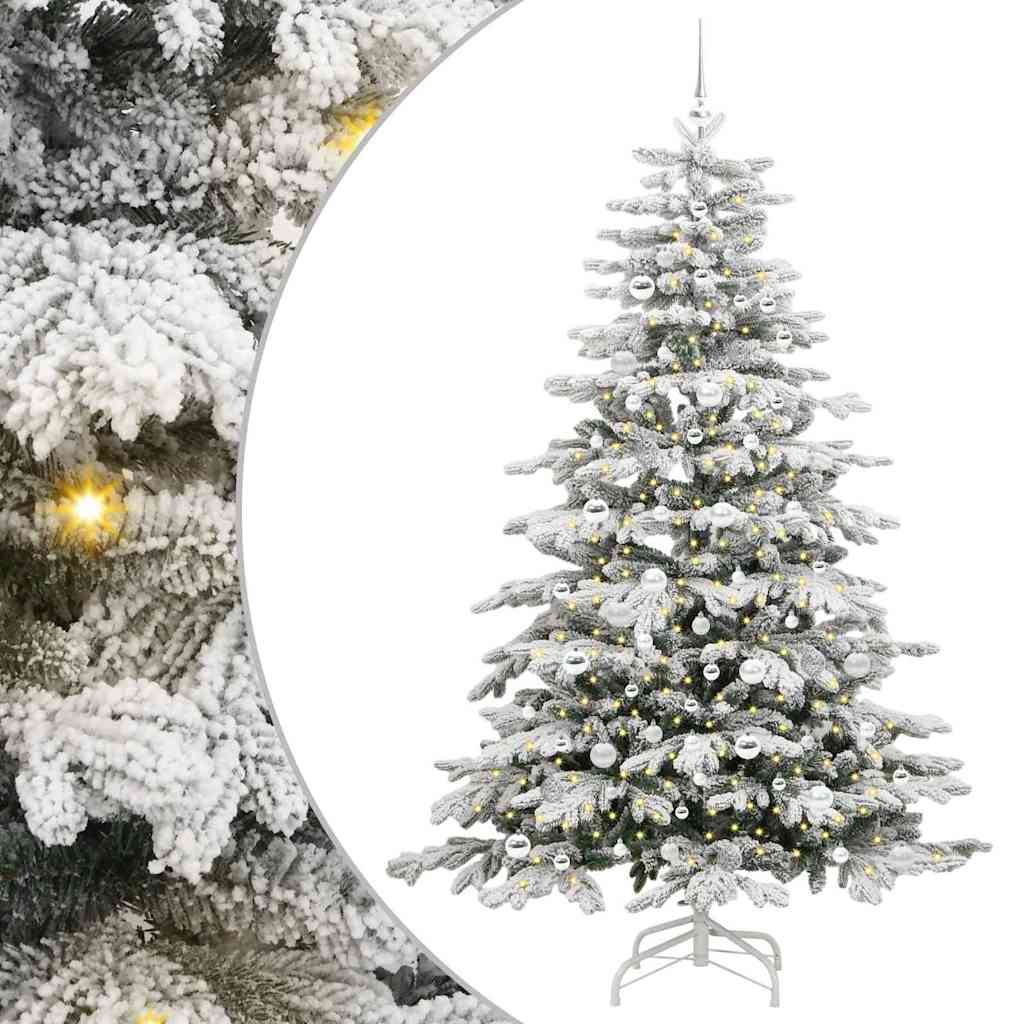 Artificial Hinged Christmas Tree White 210 cm PE and PVC