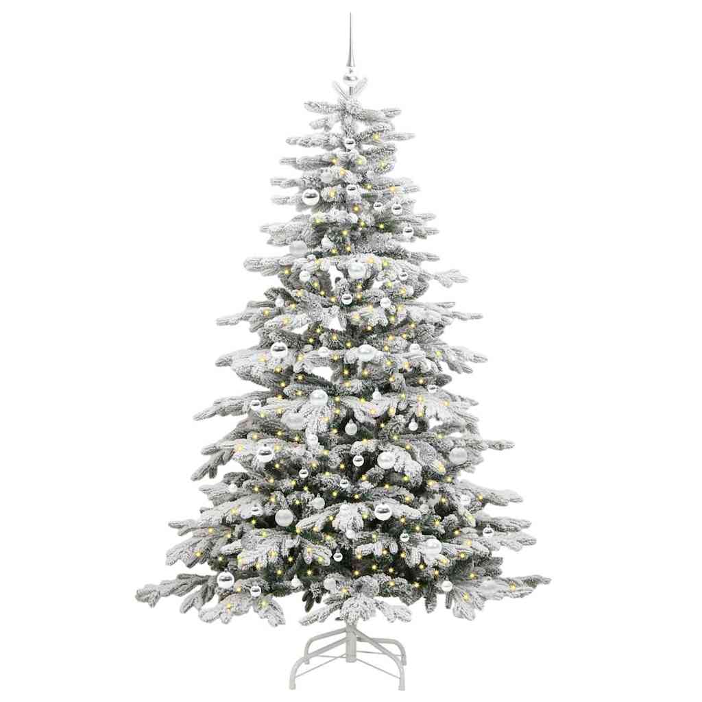 Artificial Hinged Christmas Tree White 210 cm PE and PVC