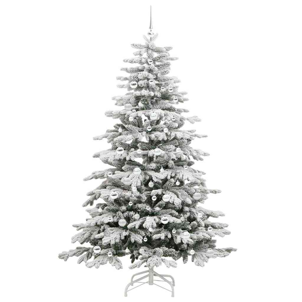 Artificial Hinged Christmas Tree White 210 cm PE and PVC