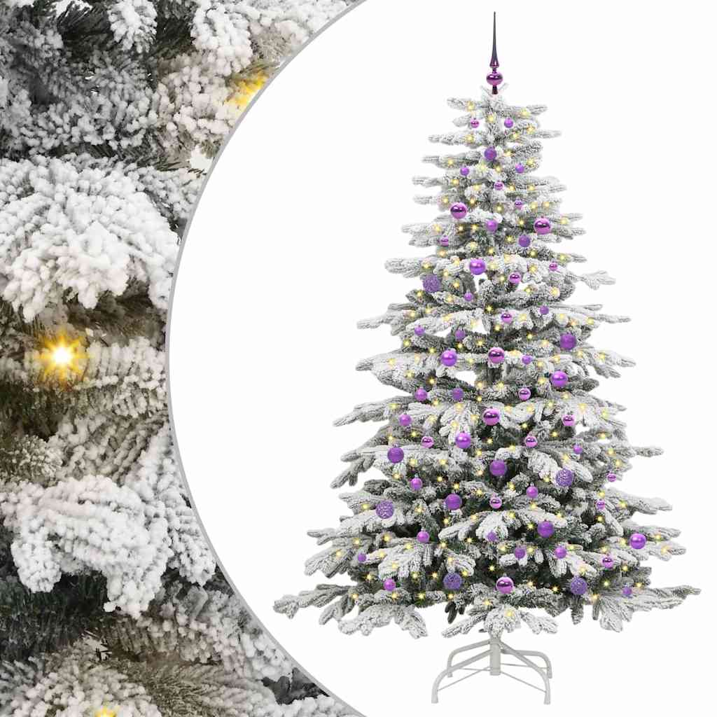 Artificial Hinged Christmas Tree White 210 cm PE and PVC