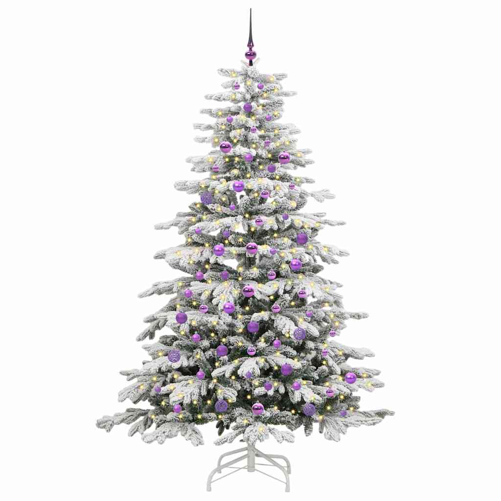 Artificial Hinged Christmas Tree White 210 cm PE and PVC
