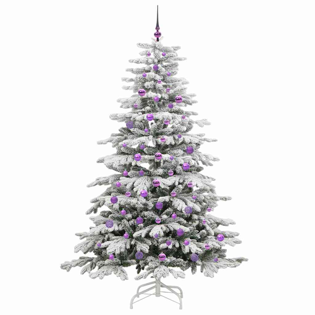 Artificial Hinged Christmas Tree White 210 cm PE and PVC