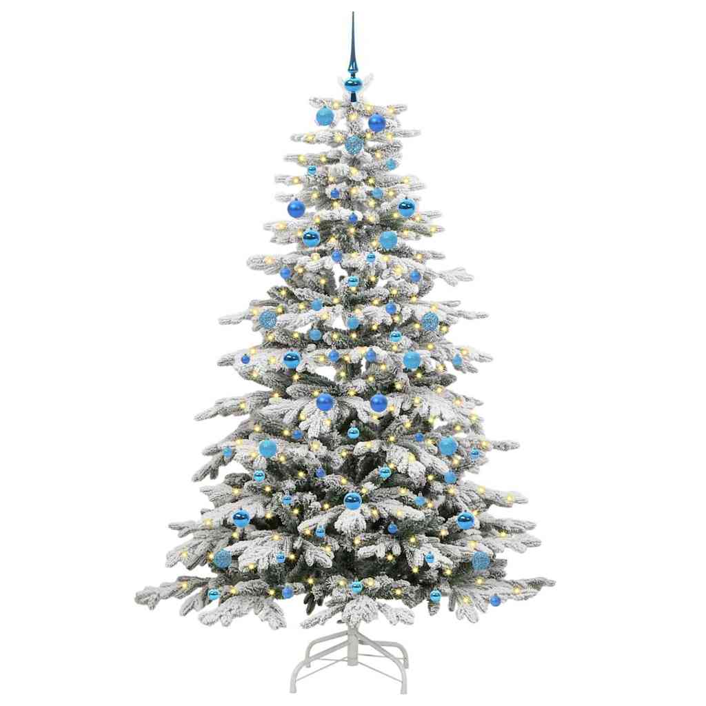 Artificial Hinged Christmas Tree White 210 cm PE and PVC