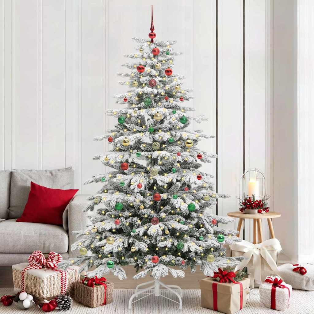 Artificial Hinged Christmas Tree White 210 cm PE and PVC