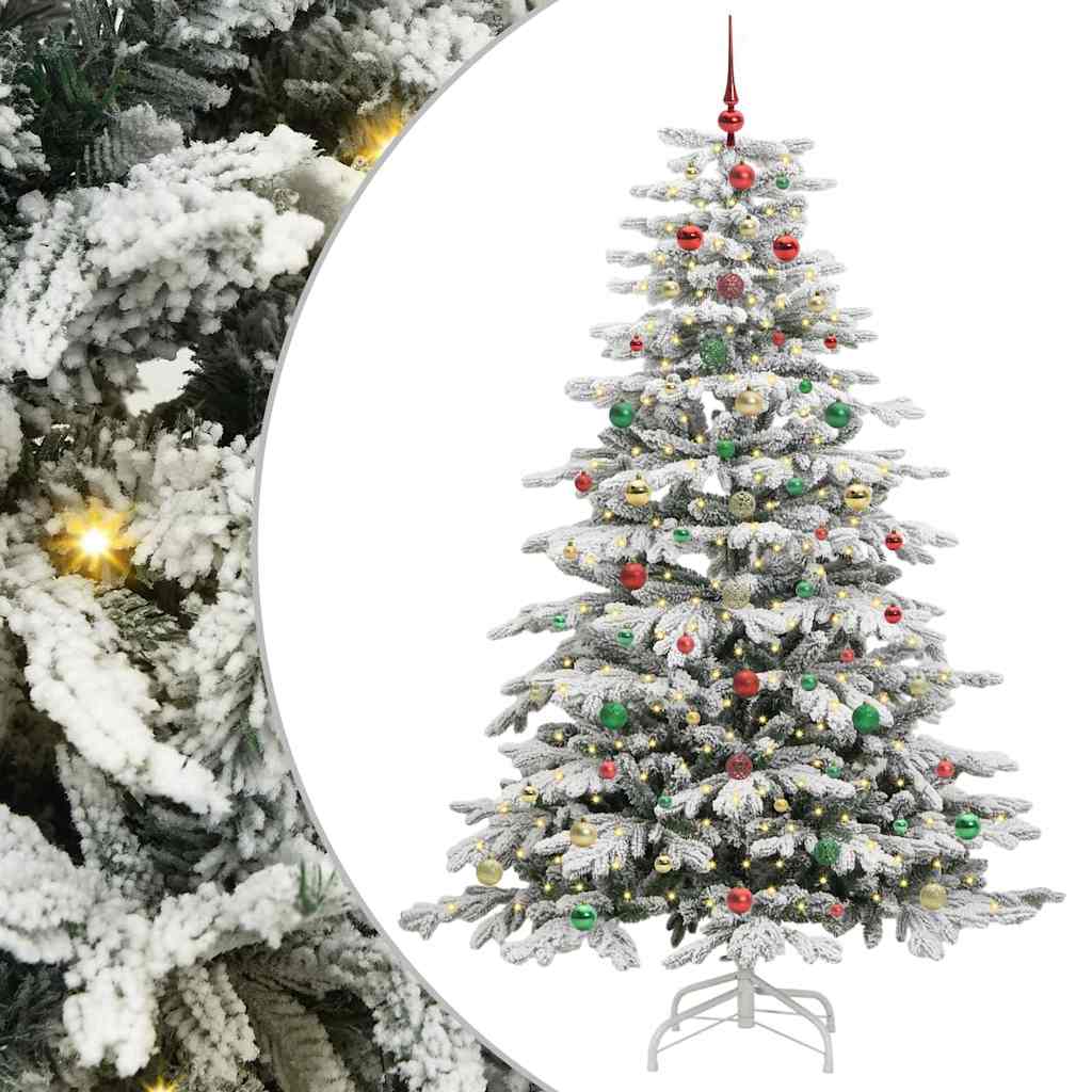 Artificial Hinged Christmas Tree White 210 cm PE and PVC