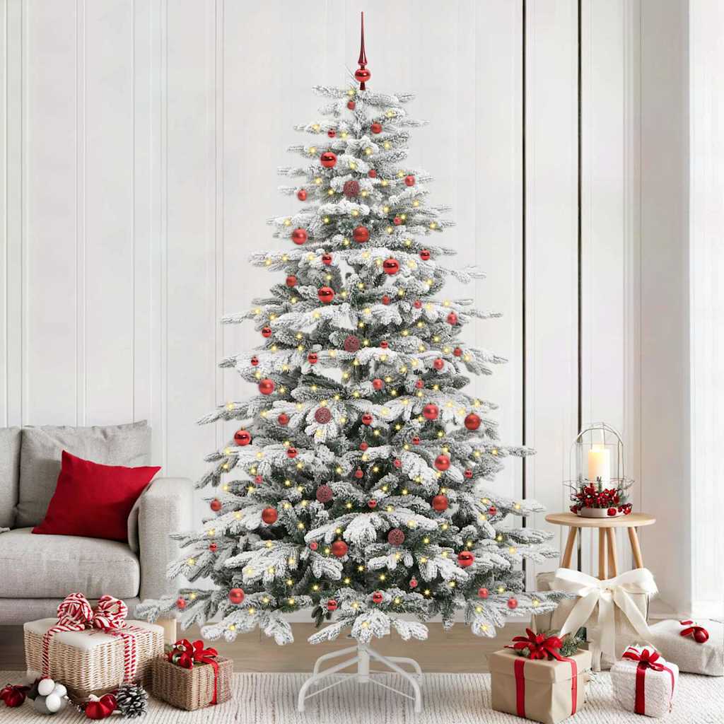 Artificial Hinged Christmas Tree White 240 cm PE and PVC