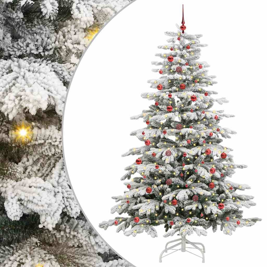 Artificial Hinged Christmas Tree White 240 cm PE and PVC