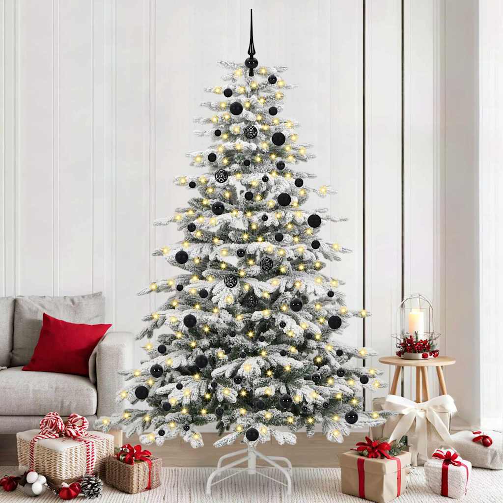Artificial Hinged Christmas Tree White 240 cm PE and PVC