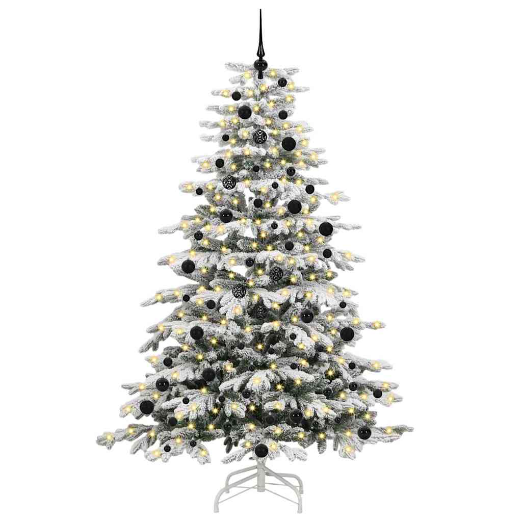 Artificial Hinged Christmas Tree White 240 cm PE and PVC