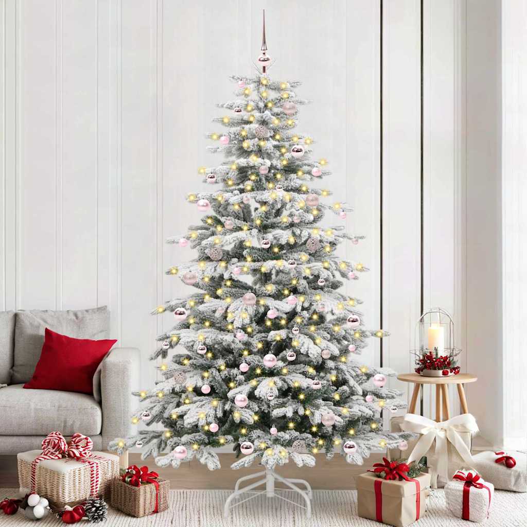 Artificial Hinged Christmas Tree White 240 cm PE and PVC