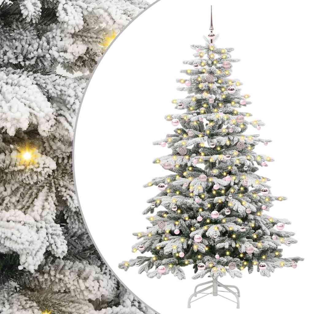 Artificial Hinged Christmas Tree White 240 cm PE and PVC