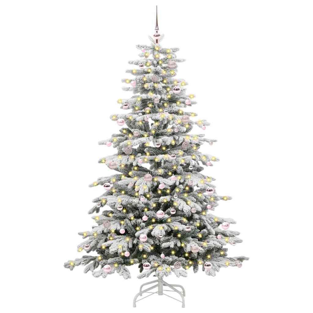 Artificial Hinged Christmas Tree White 240 cm PE and PVC