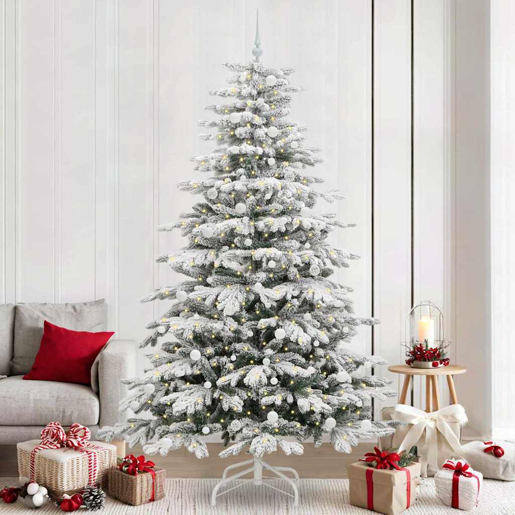 Artificial Hinged Christmas Tree White 240 cm PE and PVC