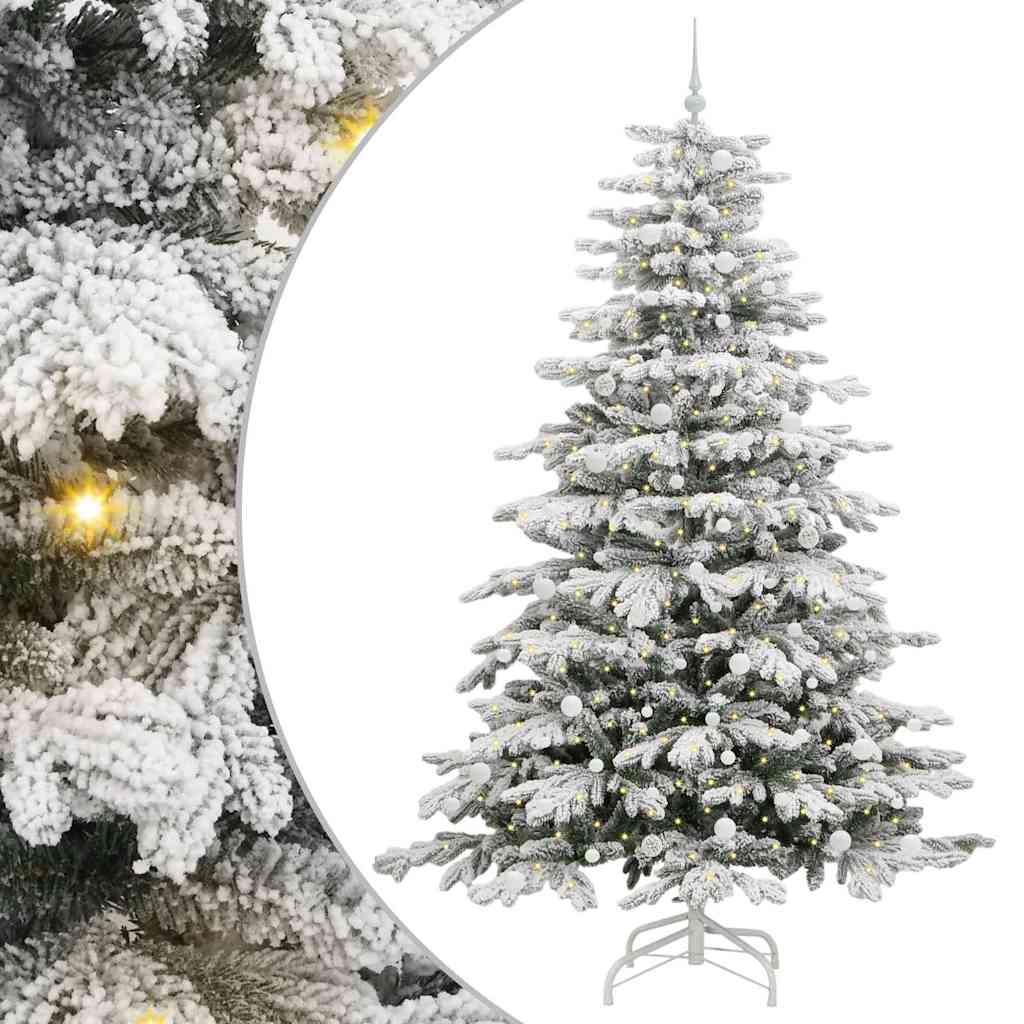 Artificial Hinged Christmas Tree White 240 cm PE and PVC