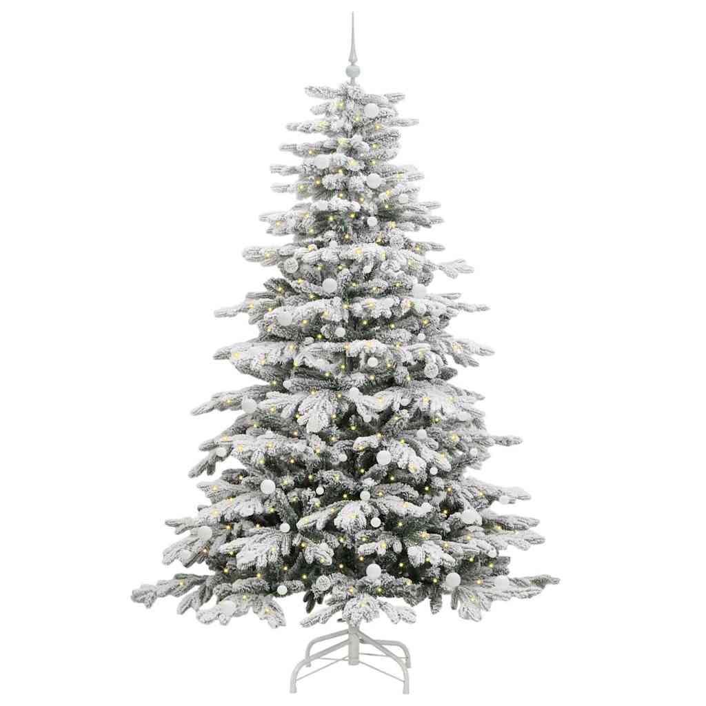 Artificial Hinged Christmas Tree White 240 cm PE and PVC