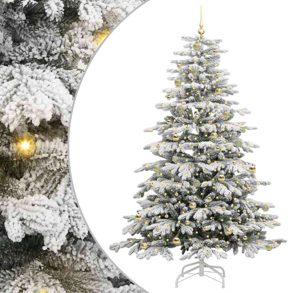 Artificial Hinged Christmas Tree White 240 cm PE and PVC
